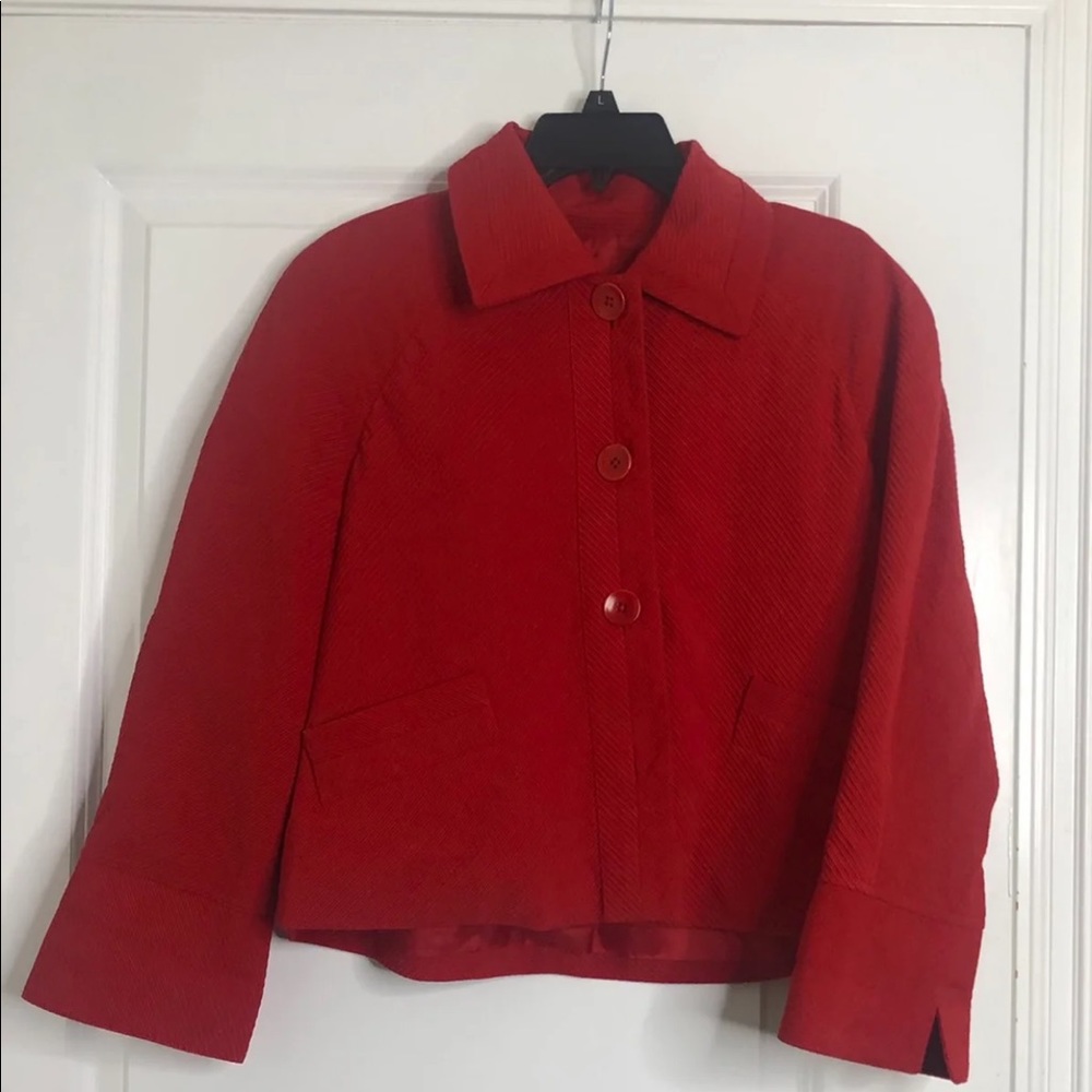 Jones New York Red Button Up Jacket